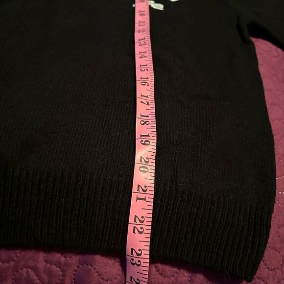 Armani Exchange Black Cursive Logo Knit Sweater In Black - Women's Size Medium - Picture 4 of 9